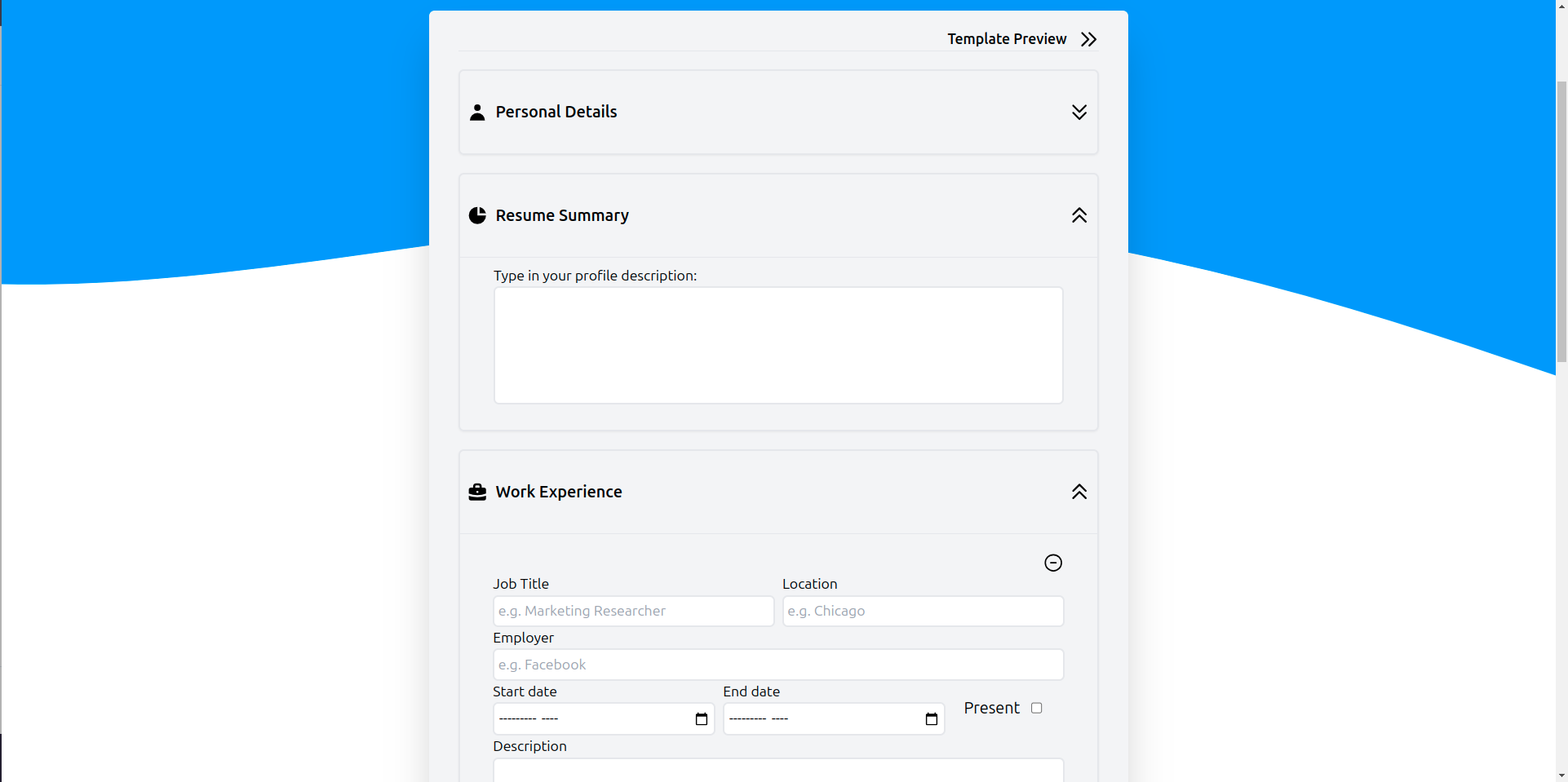 CV Builder project preview