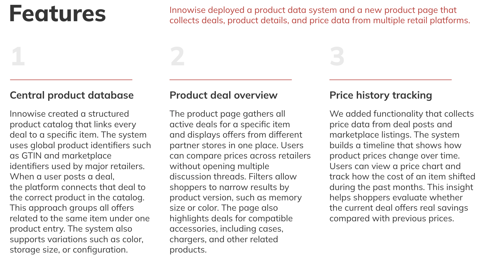 Product deal aggregation platform case study image 2 for Innowise Sp. z o.o