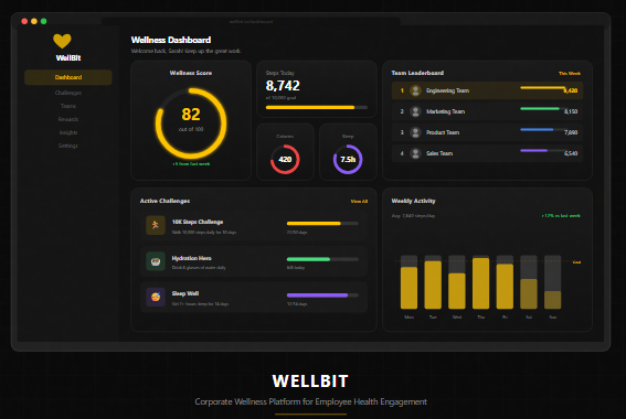 WellBit: CTO as a Service and MVP Development for B2B Employee Health and Wellness Platform with Wearable IoT Integrations